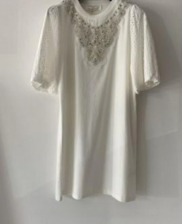 VESTIDO EN ALGODON MANGA CORTA - 16346