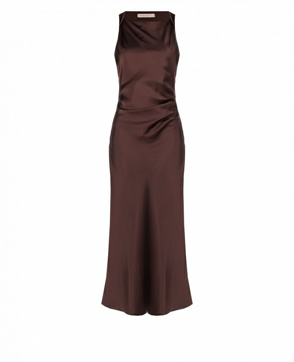 Vestido en satn DE COLOR  ROSA