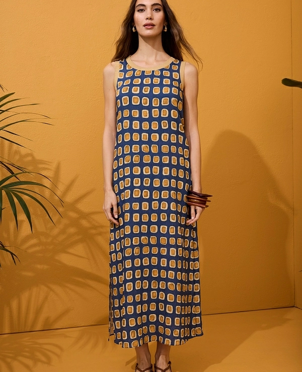 VESTIDO ESTAMPADO SIN MANGA  - 21236