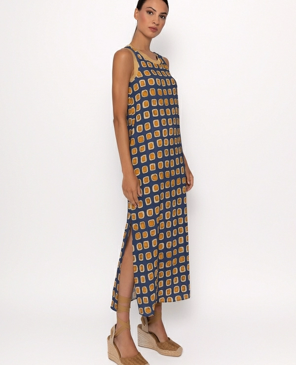 VESTIDO ESTAMPADO SIN MANGA  - 21563