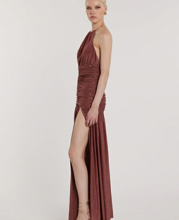 Vestido GARKO falda ancha en V m�s espacio m�s rizado m�s accesorio collar de l�rex - 21695