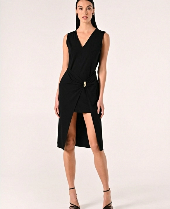 Vestido high-low con joya Mujer