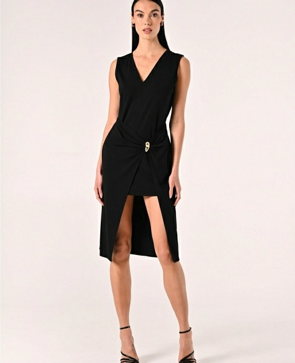 Vestido high-low con joya Mujer