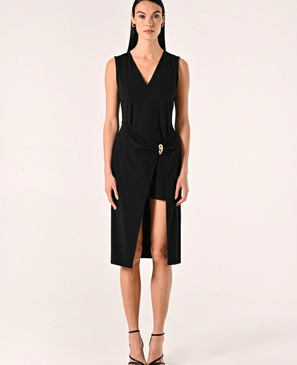 Vestido high-low con joya Mujer