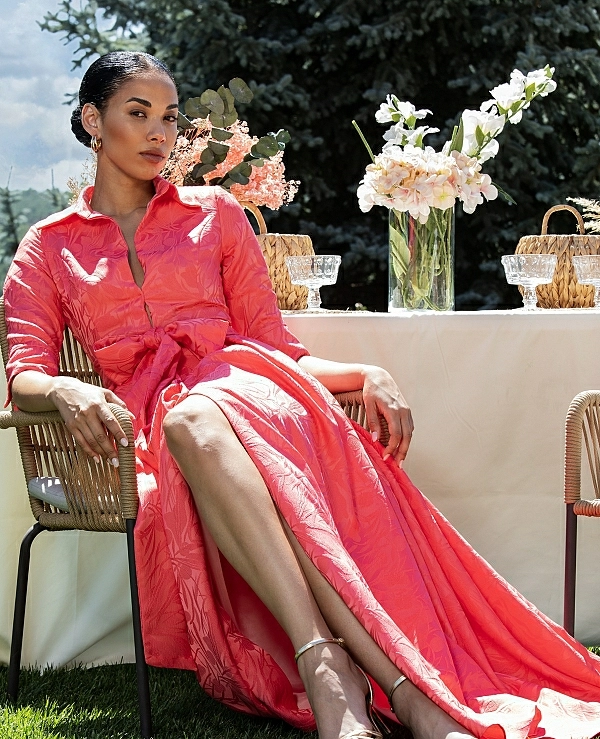 VESTIDO LARGO BROCADO  - 21131