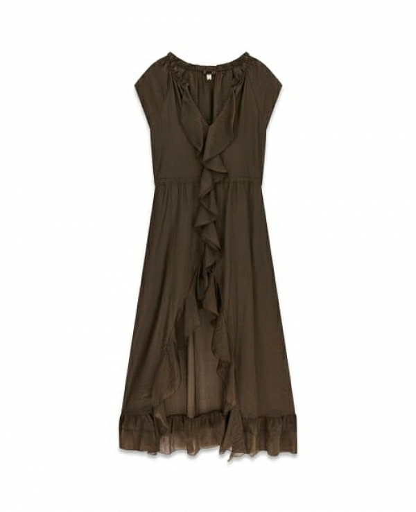 VESTIDO LARGO CON VOLANTES DE GUESS MODELO W6GK87 W2111 - 21673