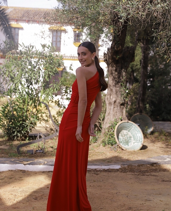 VESTIDO LARGO DE PUNTO FRUNCIDO - 21851