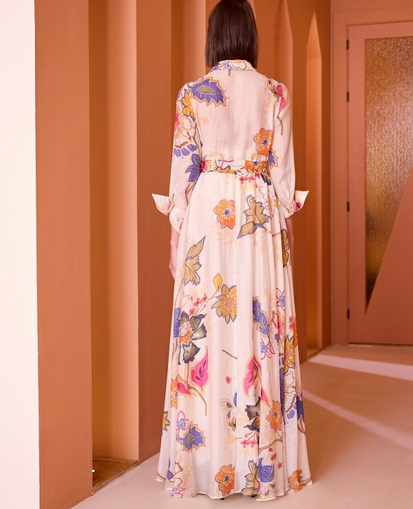 VESTIDO LARGO ESTAMPADO DE CARLA RUIZ MODELO 52538 - 21053