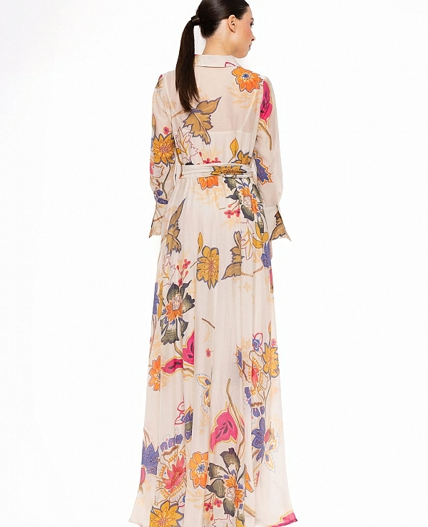 VESTIDO LARGO ESTAMPADO DE CARLA RUIZ MODELO 52538 - 21056