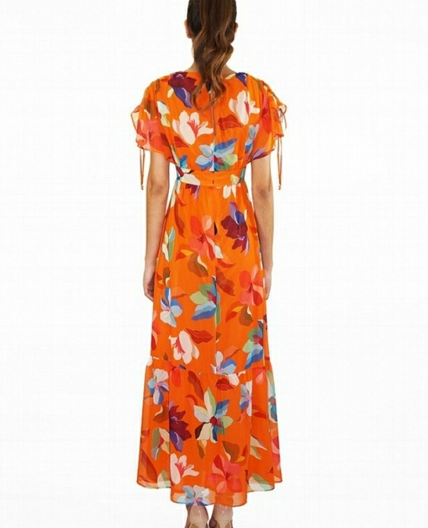 VESTIDO LARGO ESTAMPADO FONDO VERDE  - 16392