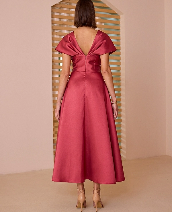 VESTIDO MANGAS MIDI EVASE DE CARLA RUIZ MODELO 52624 - 21090