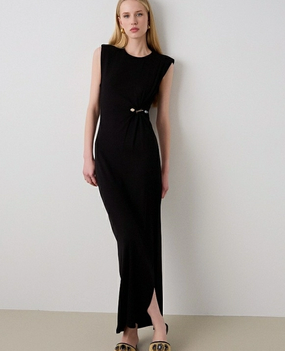 Vestido maxi abertura aro decorativo DE BSB 053-211026