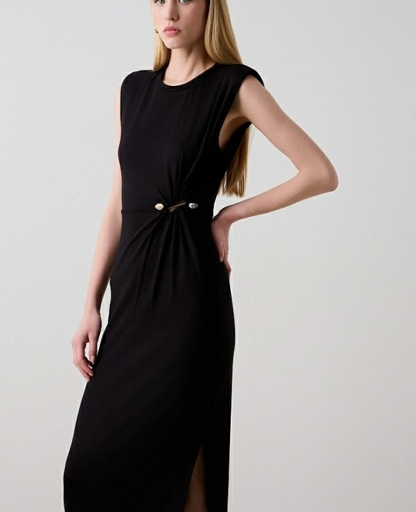 Vestido maxi abertura aro decorativo DE BSB 053-211026