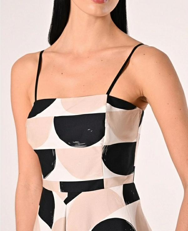 Vestido midi de algodn estampado Mujer