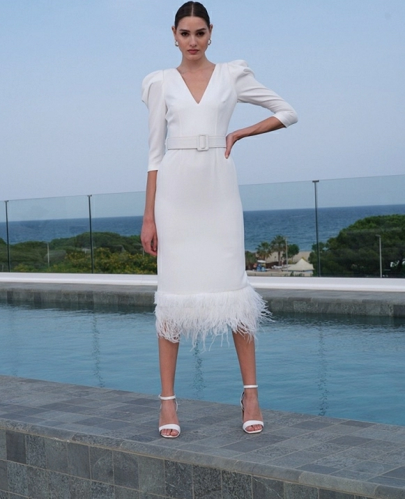 VESTIDO MIDI EN COLOR MALVA
