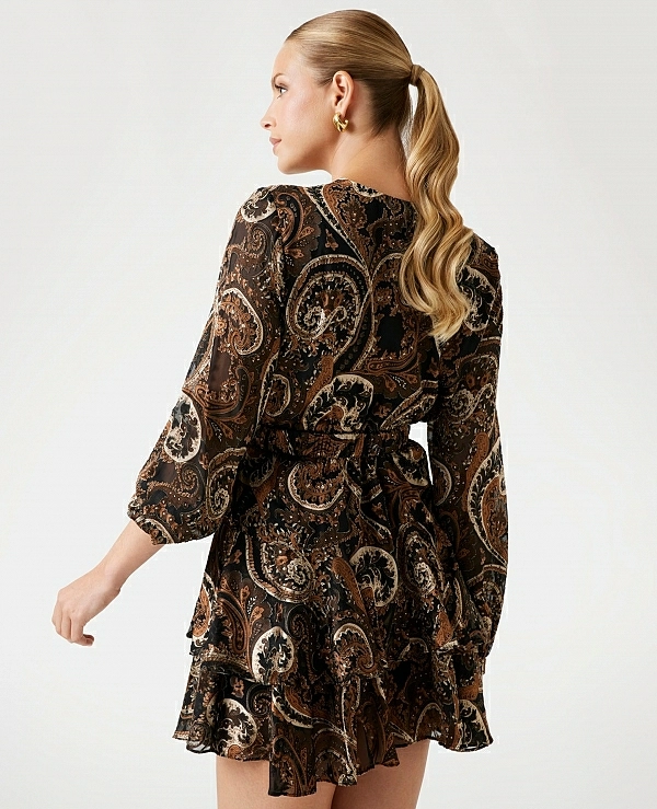 Vestido mini fit-and-flare motivo cachemira DE GUESS MODELO W5BK53W2770 - 20718