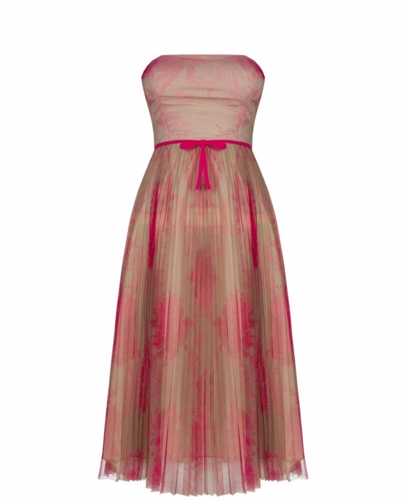 VESTIDO PLISADO ESTAMPADO LARGO MIDI