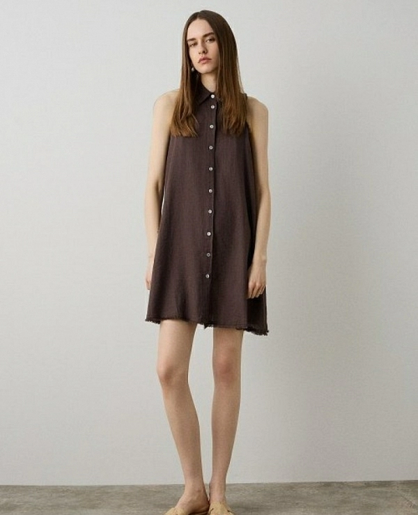 VESTIDO TIPO LINO SIN MANGAS DE BSB MODELO 053-211034