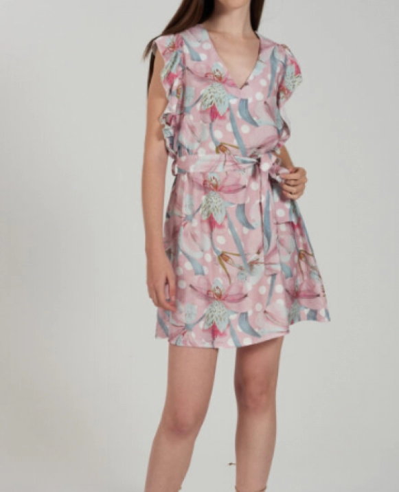 VESTIDO TIPO VISCOSA ESTAMPADO