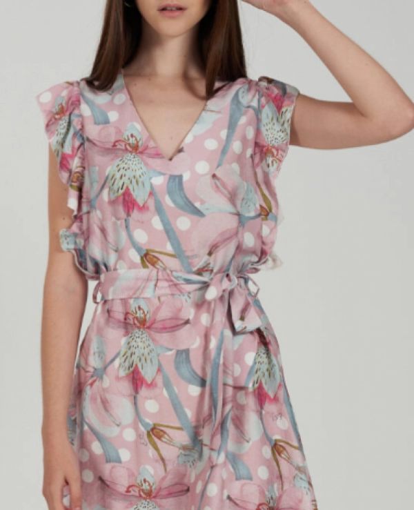 VESTIDO TIPO VISCOSA ESTAMPADO