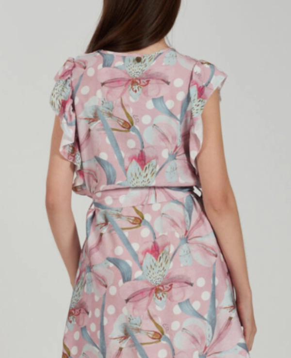 VESTIDO TIPO VISCOSA ESTAMPADO