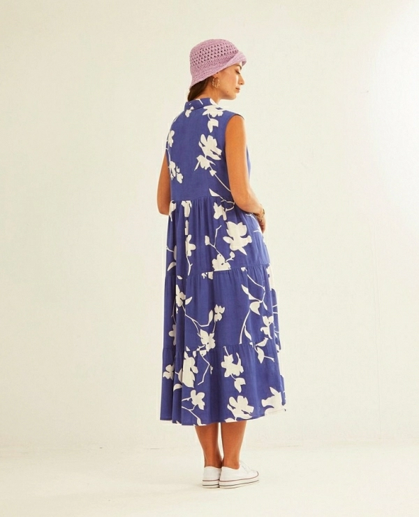 Vestido Tirantes Botones Blue