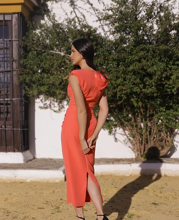 VESTIDO VOLANTE EN HOMBRO  - 21857